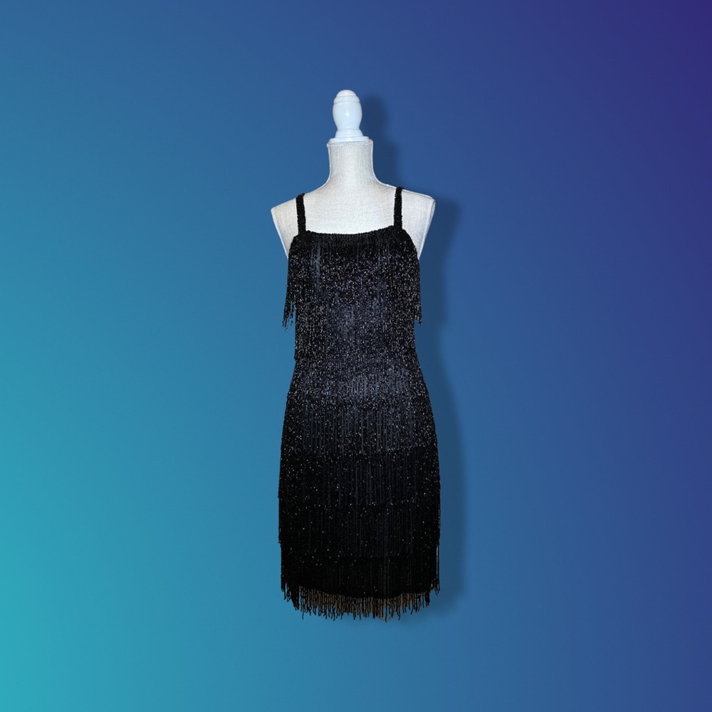 FashionNova beaded black dress small